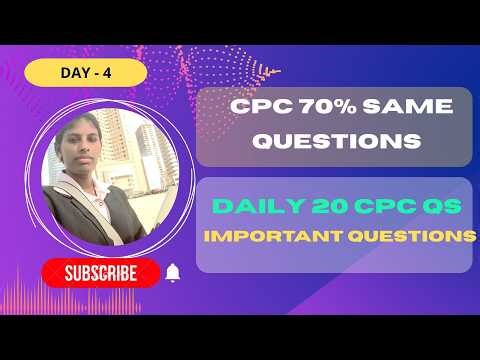 CPC Exam Daily Practice | 20 Important Questions (70% Repeat!) - Day - 4