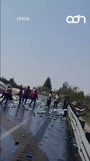 Caos vial por fuerte accidente de camión de carga en la México-Cuernavaca.