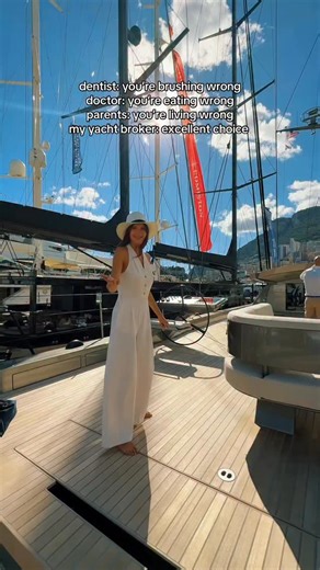 My yacht broker is the voice of reason 😌 ____ On board Vitters sailing yacht W Magic at the Monaco Yacht Show. #sailing #yacht #luxury #yachtbroker #yachtinfluencer | The Yacht Writer
