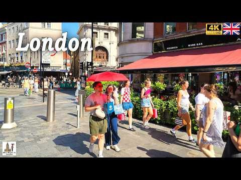 London 36ºC Heatwave Walking Tour ☀️ How London Look in an Extreme Hot Day?! | True [4K]