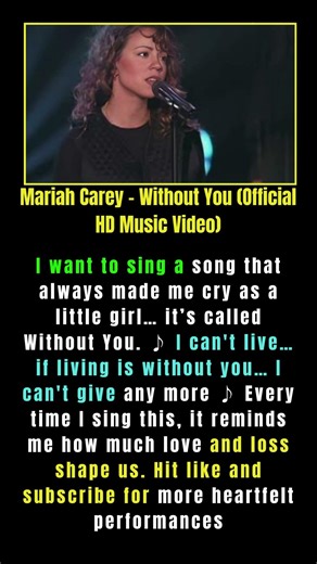 Mariah Carey - Without You (Official HD Music Video)#shorts