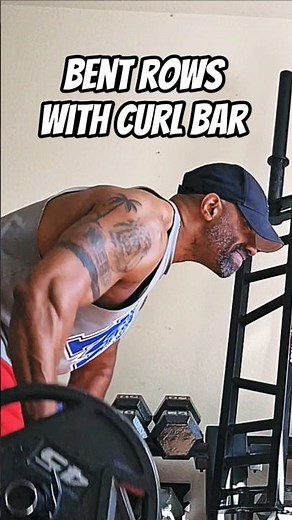 Curl Bar Bent Rows/Best Big Biceps workout at gym/Best exercises for biceps in the gym/multigrip bar
