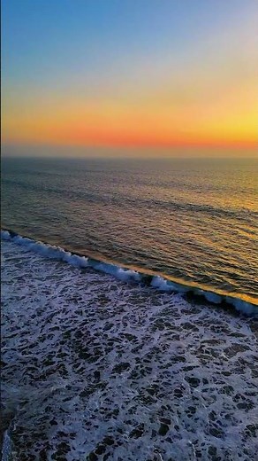 Golden Pacific Sunset from Above | Ocean Coastline in 4K