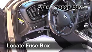 Interior Fuse Box Location: 2011 Kia Optima SX 2.0L 4 Cyl. Turbo