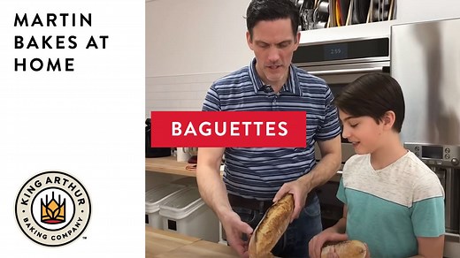 This time around, Martin and Arlo are baking in King Arthur's new photo studio! They're showing you how to make classic French baguettes, from the mix to shaping, scoring, and baking. Get pro tips for crusty success and follow along with the recipe: https://bakewith.us/ClassicBaguettes | King Arthur Baking Company