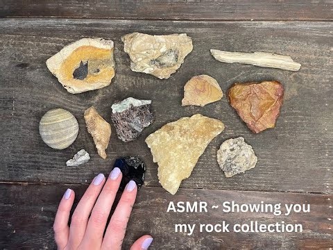 ASMR ✨ showing you my rock collection 🪨whispers, tapping, tingles 💫🪵🐚