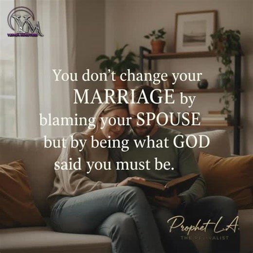 In Scripture, when God speaks about marriage, He gives commands to you, not instructions on how to fix your spouse. He tells husbands how to love. He tells wives how to respect. He tells both how to forgive, be patient, and walk in humility. God never commands you to correct your spouse’s heart — He commands you to guard your own. You don’t change your marriage by pointing fingers — you change it by looking in the mirror of God’s Word and choosing obedience. Blame weakens unity, but personal obe