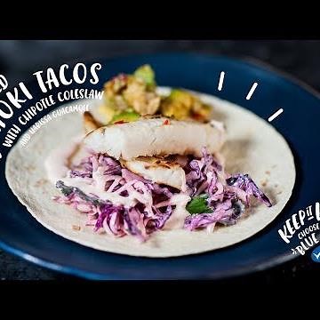 Fish recipes - Hoki fish with chipotle coleslaw and harissa guacamole
