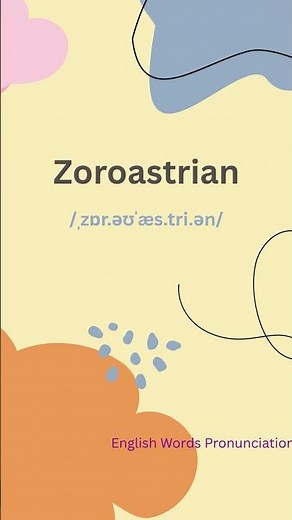 How to Pronounce Zoroastrian | English Vocabulary