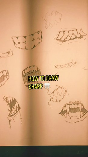 HOW TO DRAW SHARP TEETH #sketch #artfyp #fyp #findyourgrace #pencildrawing #sharpteeth #arttipsandtricks #howtodraw #tutorial #arttips #mangaart #mangaartist