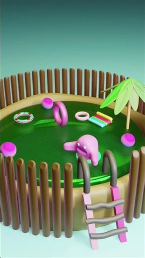 Cute🤯Pool In Blender 3d || #shorts #animation #3danimation