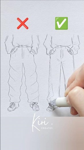How to draw anime clothes / pants | Don't make this beginner mistake #howtodrawanime #animetutorial