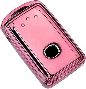 ontto Smart Remote Cover for Mazda Key Fob Case with Keychain for 2019-2021 CX-9 CX-5 Key Holder Shell Pink