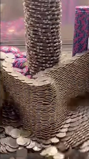 ✅MEGA WALL CRASHES INSIDE THE COIN PUSHER!!! #1000000views #coinpusher #shorts #highlimitcoinpusher