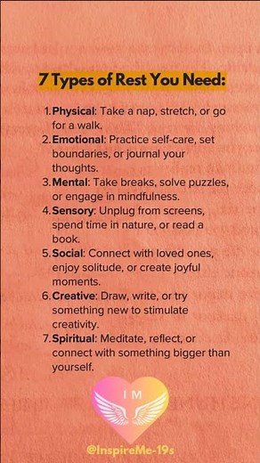 7 Types of Rest Your Body & Mind Really Need #selfhealth #mentalhealth