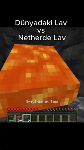 Minecraft Lav VS Nether Lavı TAKİP EDİN #minecraftshorts