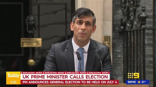 5.1K views · 30 reactions | #BREAKING: UK Prime Minister Rishi Sunak has called an early and risky election. #9News | 9 News Sydney | Facebook