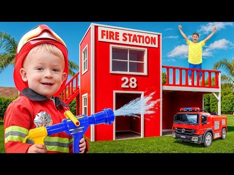 Adam Becomes a Firefighter! Rescue Adventure 🔥🚒