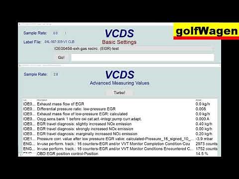 VCDS-VAG EGR test on VW Golf 7
