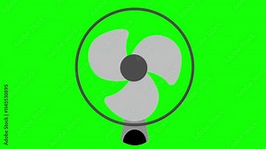Looping Animation of electric fan provides a refreshing breeze, effectively cooling down heat during hot days. Its adjustable speed settings and oscillation features enhance comfort, for summer