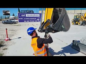 Tuto video elingage formation caces mini pelle hydraulique chargeuse dumper rouleau A B1 C1 F G