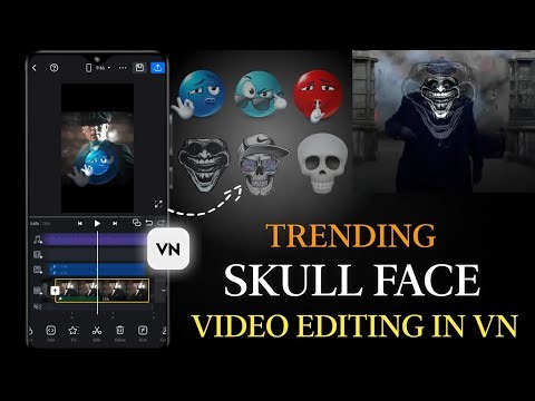 Trending Skull Face Video Editing in Vn App | Troll Face Blue Emoji Video Editing in Vn