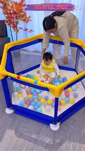 Portable Baby Playpen with Mat – Safe Space for Crawling & Playing #BabySafety