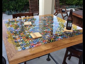 Bottle Cap table using 625 beer bottle tops!