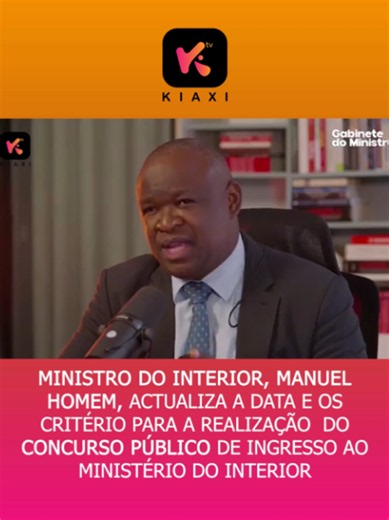 MINISTRO DO INTERIOR, MANUEL HOMEM, ACTUALIZA A DATA E OS CRITÉRIO PARA A REALIZAÇÃO DO CONCURSO PÚBLICO DE INGRESSO AO MINISTÉRIO DO INTERIOR #viralvideo #viraltiktok #minint_angola