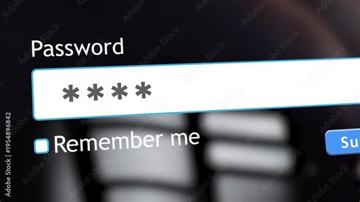 A user types a password into a login field on a website while using an internet browser. The action focuses on the computer and keyboard activity.