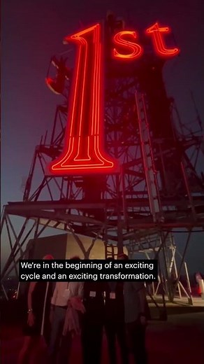 First National Bank Building lights up its sign again