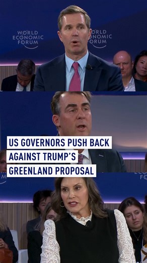 Speaking at the World Economic Forum in Davos on Wednesday, three US governors voiced concern over Trump ’s attempt to annex Greenland , warning the move was damaging trust among allies. #Europe #WorldEconomicForum2026 #Davos #Trump #US #USA #Donaldtrump #Greenland | CGTNEurope