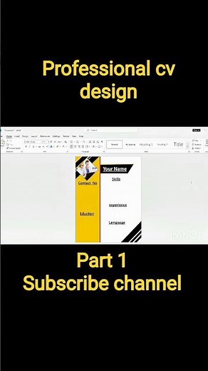 Professional CV Design in MS Word | Step-by-Step CV Making Tutorial 2025 #art#3d#roblox #pubgmobile