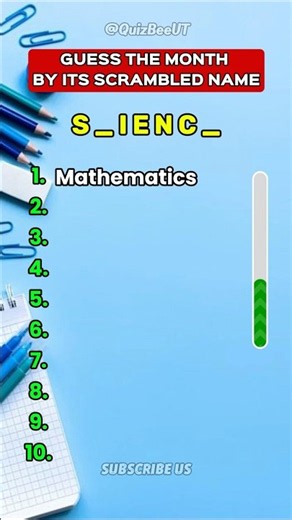 Guess 10 School Subjects by Their Missing Letters! 🧠 #shorts #quiz #schoolquiz