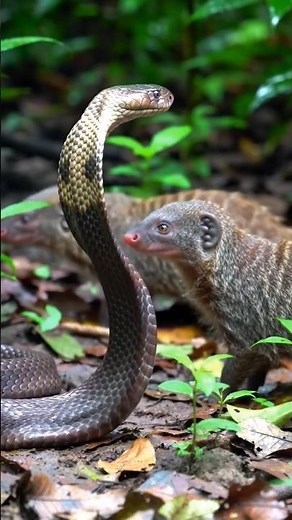 Snake attacked by mongooses