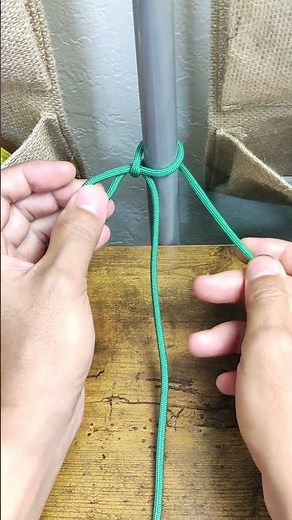 簡単に紐を結ぶ方法【ハイウェイマンズヒッチ】 #キャンプ #結び方 #ロープワーク