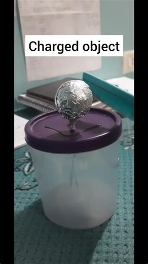 Gold leaf electroscope ✨️🍃🔬 #shorts #physics