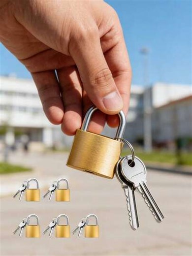 Key Operated Luggage Lock, Small Household Padlock, Anti-Theft Storage Cabinet Lock, Gym Locker Small Padlock, Travel Bag & Suitcase Metal Key Padlock, Storage Cabinet Lock, Compact Design, Durable Metal, Sturdy Structure, Bag Lock, Suitcase Backpack Gym Locker Compact Security Lock | SHEIN