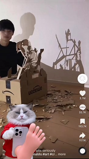 Probably the best craft Puff ever made… 😍😍 Comment what you see! #smartcat #satisfying #testing #asmr #cat #cutecat #reels #fyp | That Little Puff Cat
