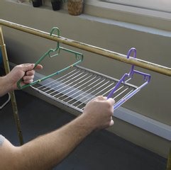 He used old hangers to hang more clothes 👕