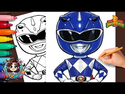How To Draw Blue Ranger | Mighty Morphin Power Rangers Easy Drawing