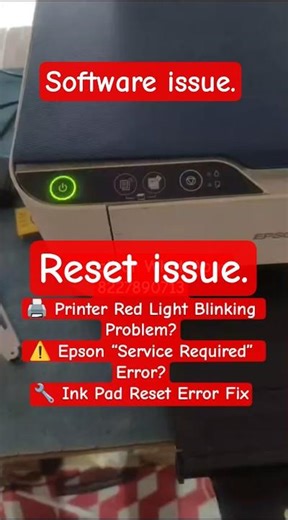 how to fix red light blinking service required problem in epson printer #shorts