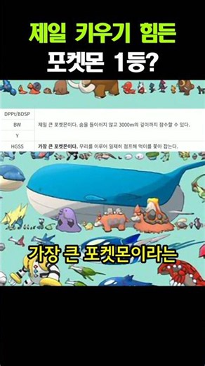 제일 키우기 힘든 포켓몬은?