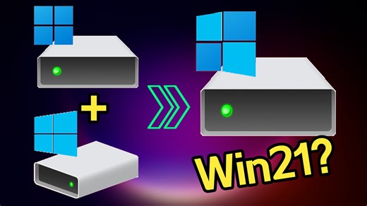 在Win11中弹出C盘，然后装载上Win10的C盘，居然杂交出了Win21？