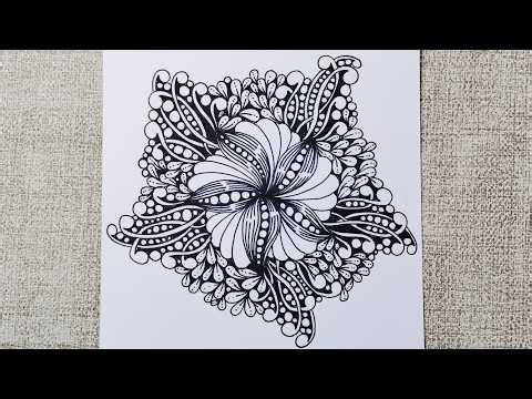 🌀 Vortex of Flower ✨ A Symphony of Spirals and Patterns | #Zentangle #RelaxingArt