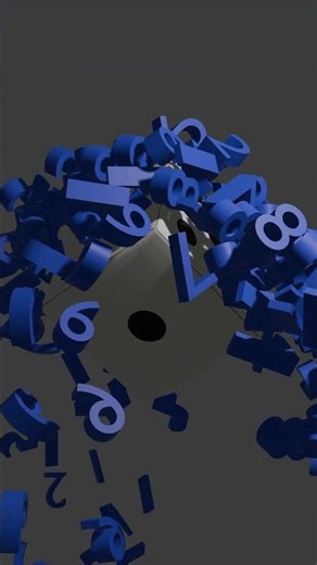 Blue Number Cascade 🔢💙 | Satisfying 3D Loop