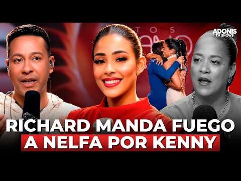NELFA NÚÑEZ PUTS KENNY VALDEZ IN THE RIGHT PLACE DURING THE AWARDS CEREMONY