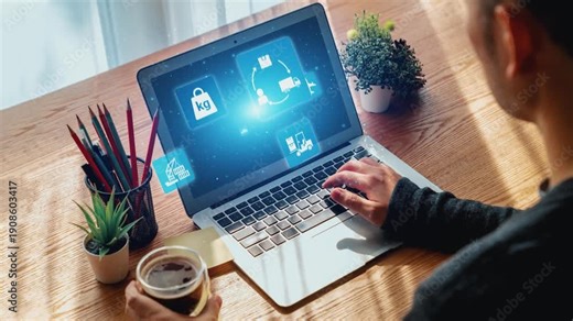 Logistics icons illustrate delivery, supply chain, warehouse, and shipping. Logistics connects global trade, logistics optimizes transport, and logistics supports inventory tracking. Gist