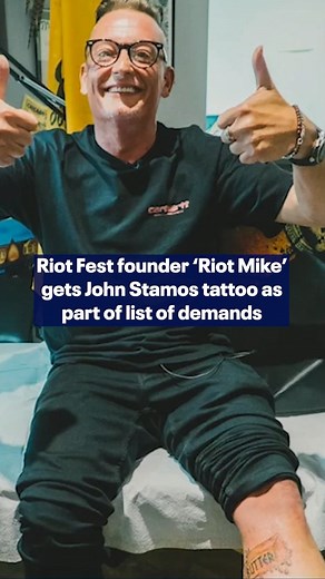 Riot Fest's 'Riot Mike' takes on wild requests from John Stamos, including a tattoo, to snag the 'Full House' star for this year's festival. | Fox 32 Chicago