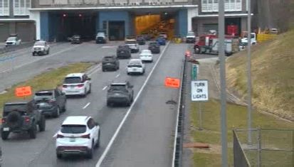 Traffic starts to flow at Big Walker Mountain Tunnel on I-77 North after backup